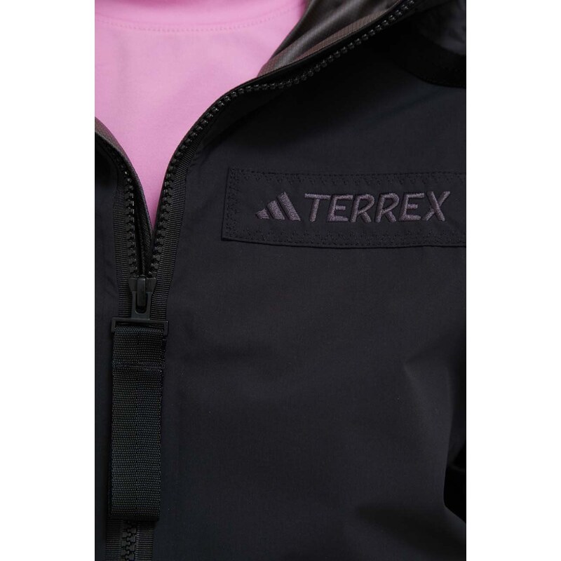 Nepromokavá bunda adidas TERREX Utilitas RAIN.RDY 2.5-Layer dámská, černá barva