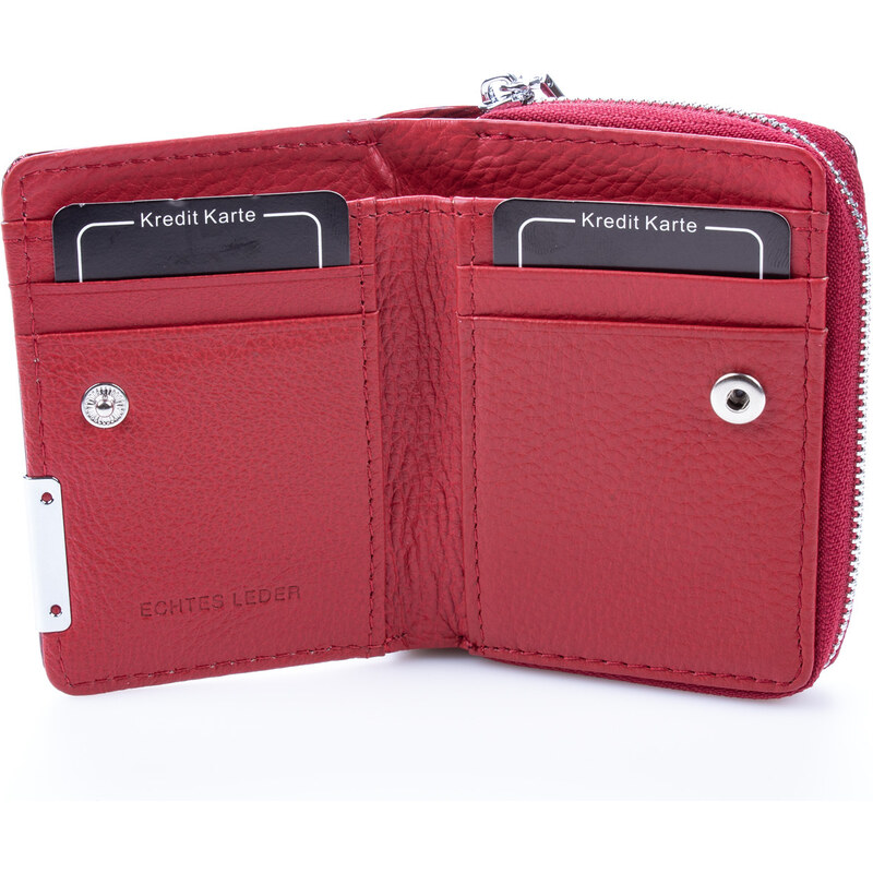 Jennifer Jones Malá kožená peněženka červená 5262-11