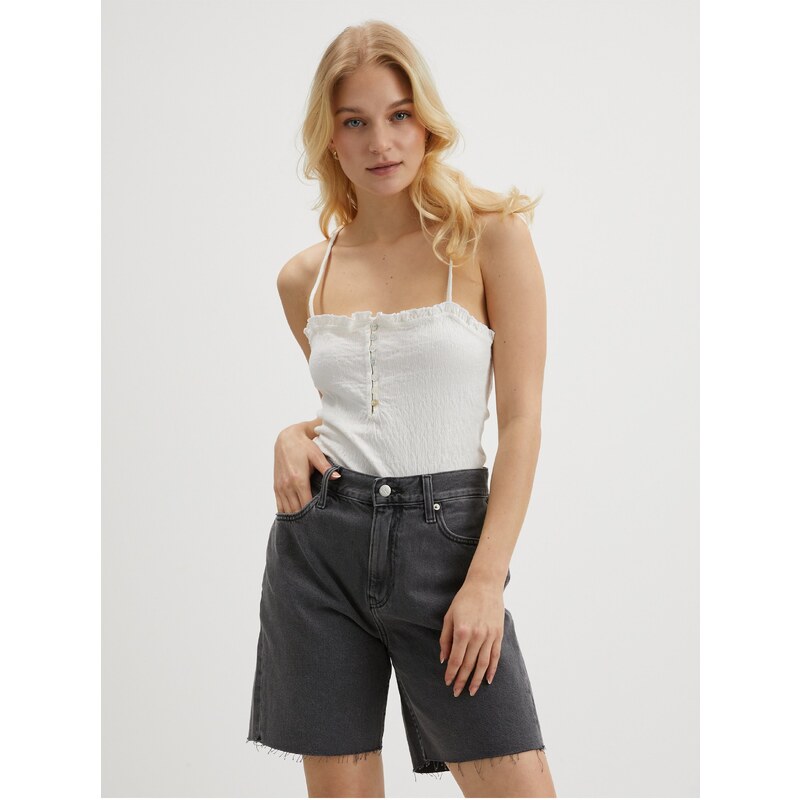 Bílé dámské body Pieces Leaf - Dámské 68374475