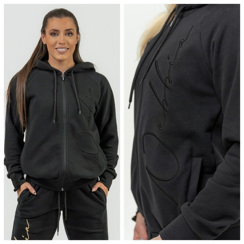 NEBBIA - Dámská sportovní mikina na zip 845 (black)