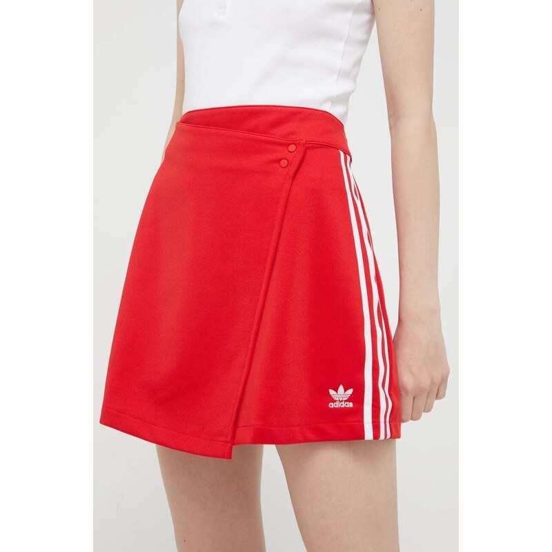 Sukně adidas Originals červená barva, mini, IC5477-red