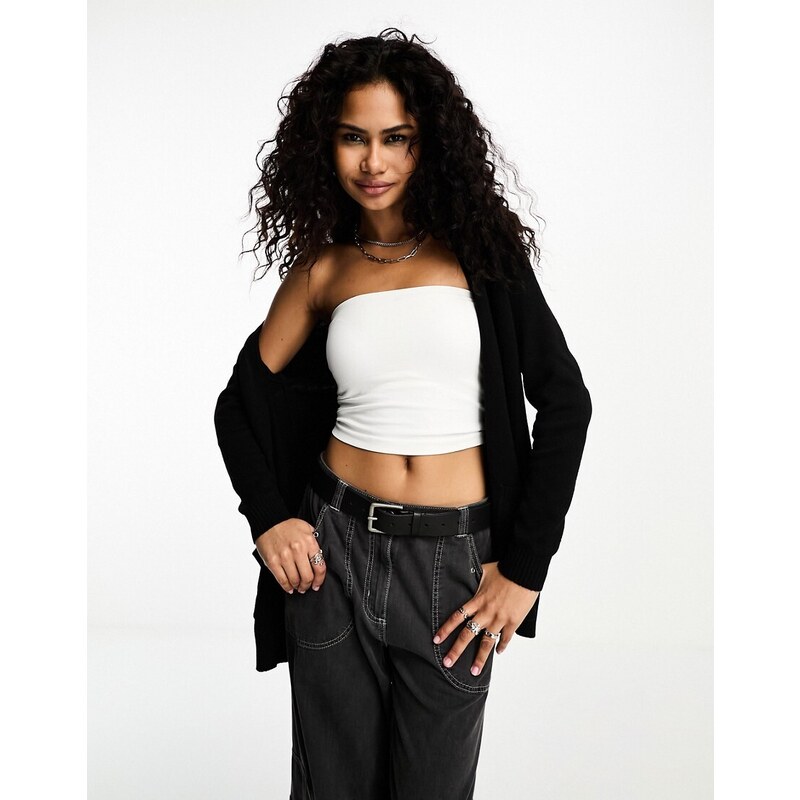 ONLY light knit cardigan in black 91565104