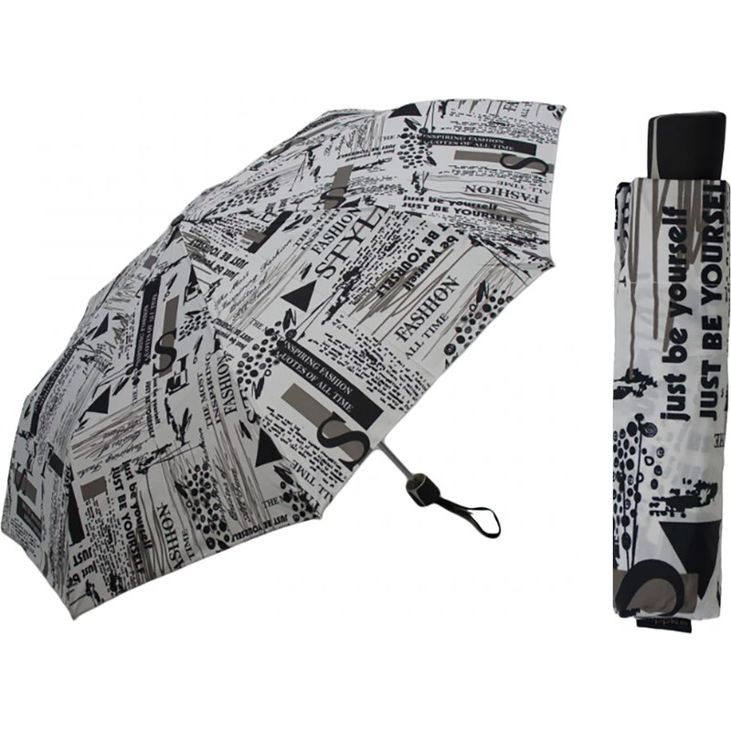 Doppler Mini Fiber Scribble white skládací deštník