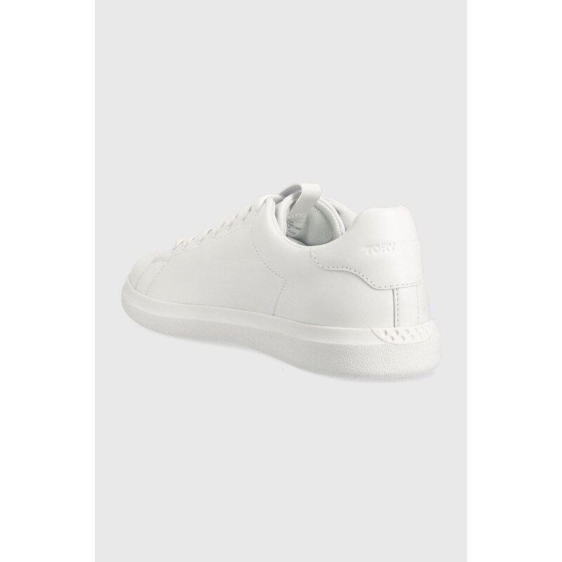 Kožené sneakers boty Tory Burch Double T Howell Court bílá barva, 149728-123