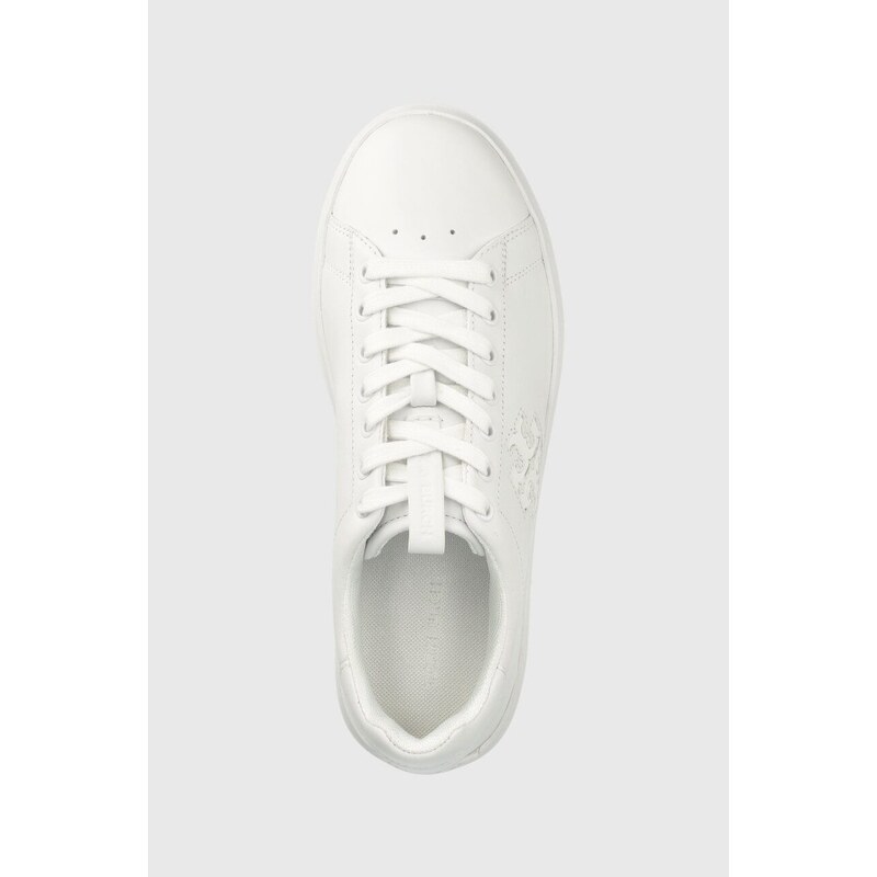 Kožené sneakers boty Tory Burch Double T Howell Court bílá barva, 149728-123