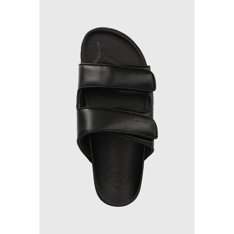 Kožené pantofle Gant Mardale dámské, černá barva, na platformě, 26561890.G00