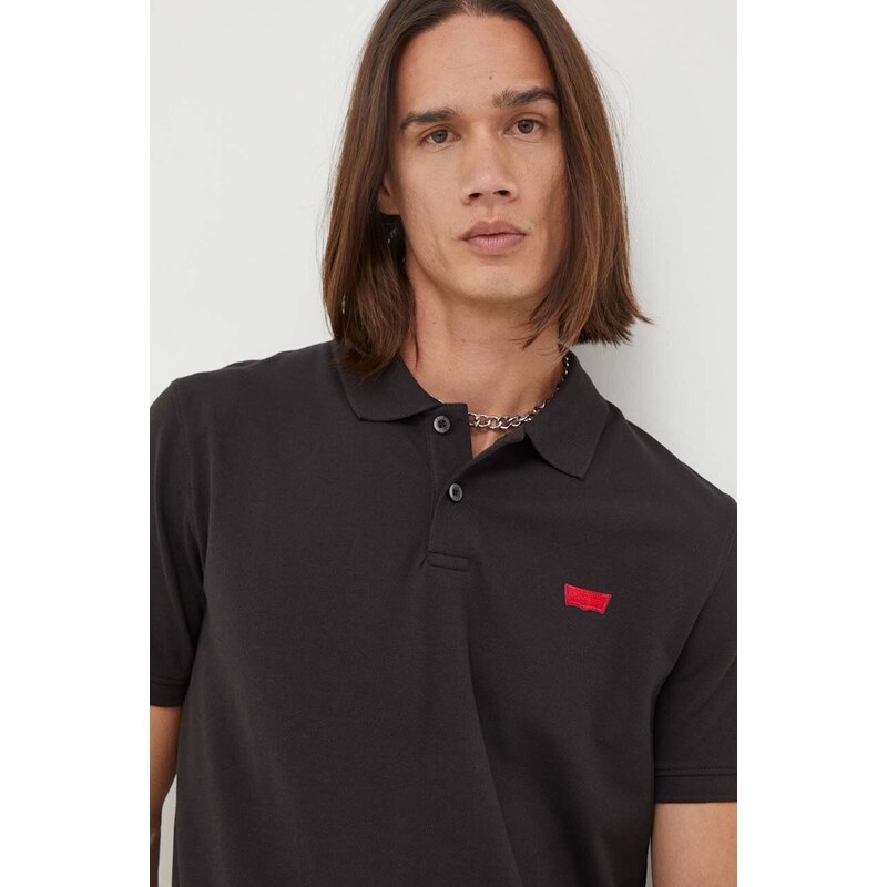 Polo tričko Levi's černá barva