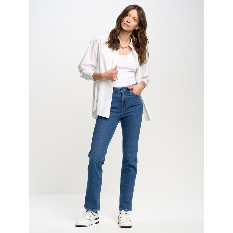 Big Star Woman's Straight Trousers 190048 Blue