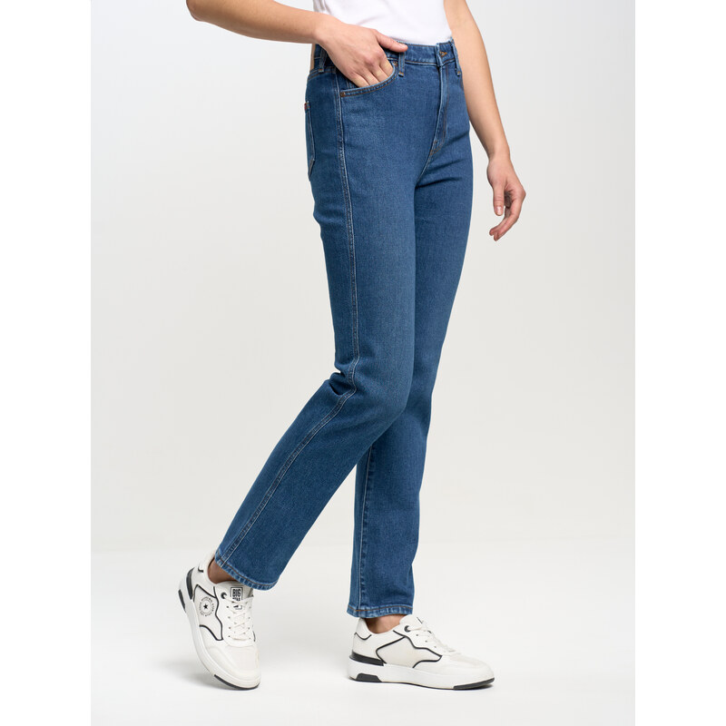 Big Star Woman's Straight Trousers 190048 Blue