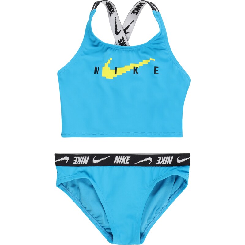 Nike Swim Sportovní plavky azurová modrá / limetková / černá / bílá -  GLAMI.cz