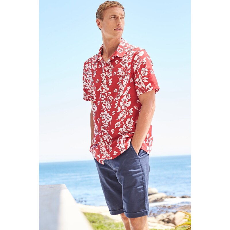 bonprix Havajská košile, krátký rukáv Červená 43/44 (XL) - GLAMI.cz