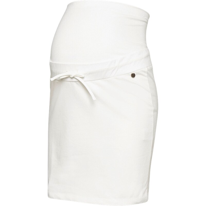 Těhotenská sukně Jogger krémově bílá bavlněná