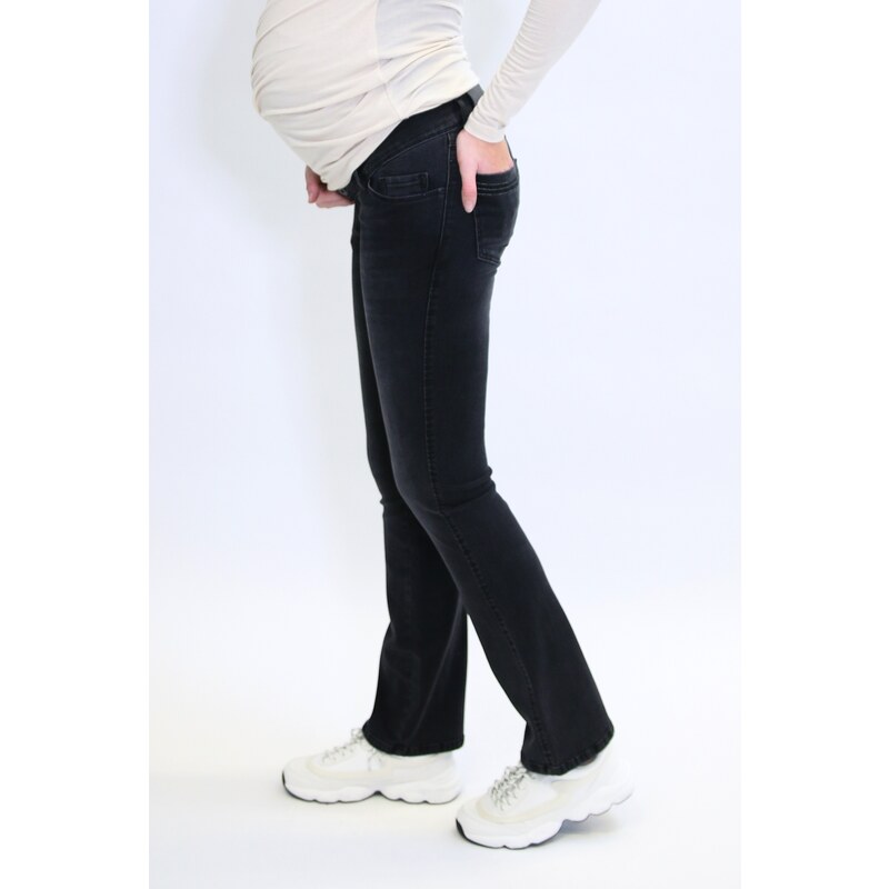 L2W Těhotenské džíny Charcoal v barvě tmavě šedá-černá