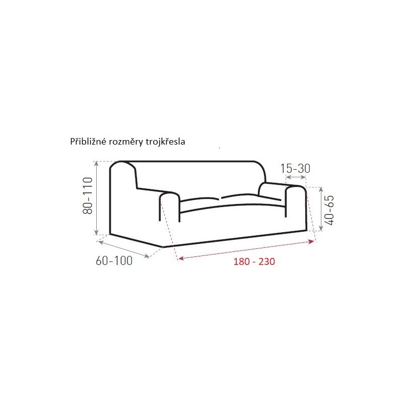 PovlečemeVás Napínací potah na trojkřeslo - slonová kost