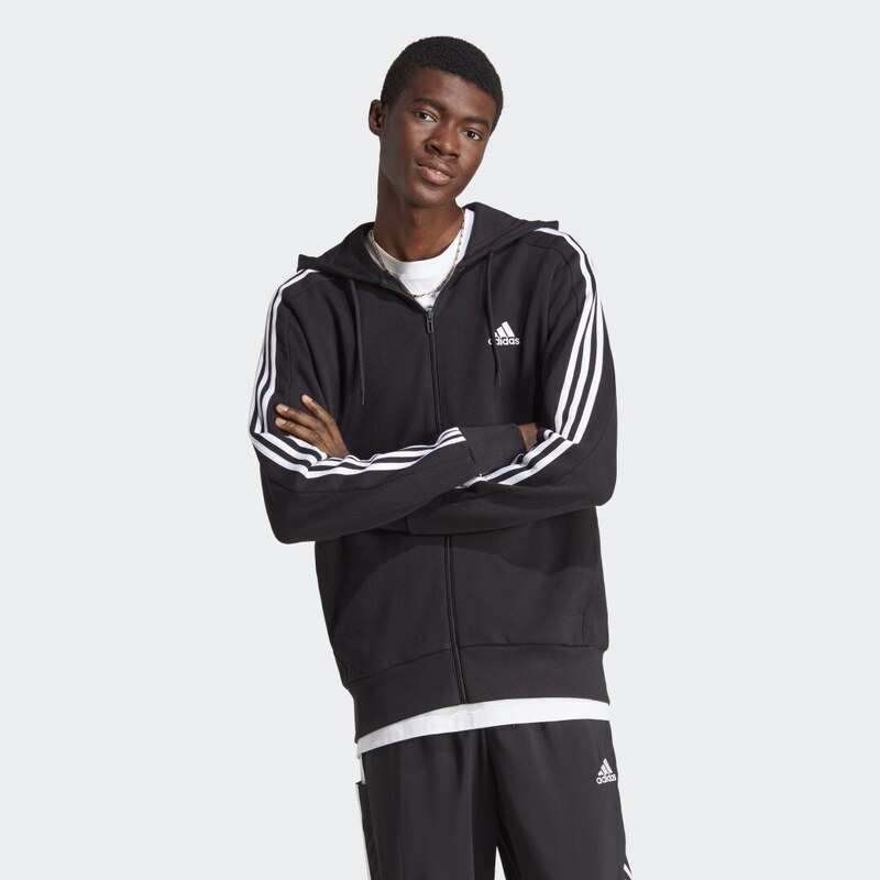 Adidas Mikina Essentials French Terry 3-Stripes Full-Zip