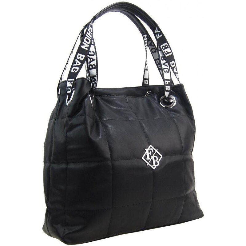 Fashion & CO Velká dámská kabelka přes rameno v prošívaném designu černá