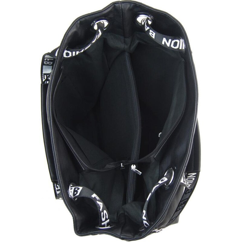 Fashion & CO Velká dámská kabelka přes rameno v prošívaném designu černá