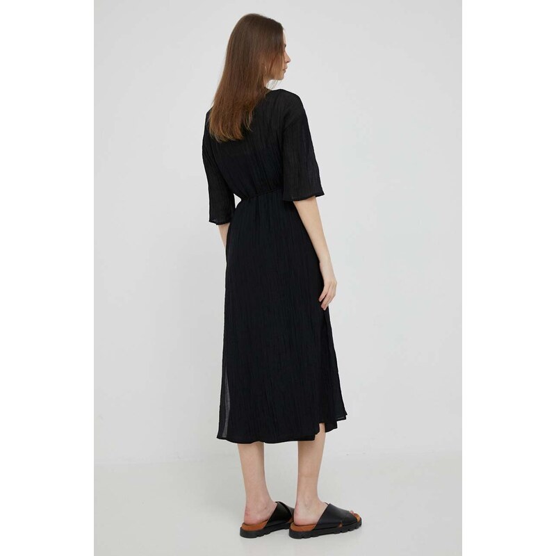 Šaty Dkny černá barva, midi, oversize