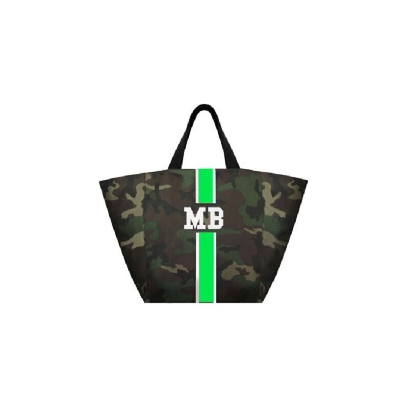 Mia Bag - Maskáčová taška / shopper XL - zelený pás