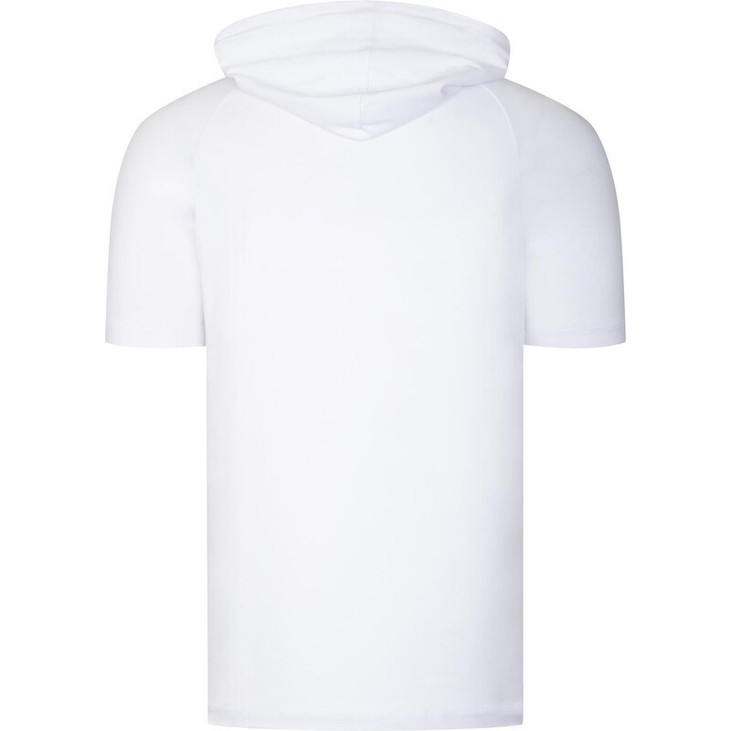 DUAL SET T8570 DEWBERRY HOODED MEN'S T-SHIRT-WHITE-ANTHRACITE