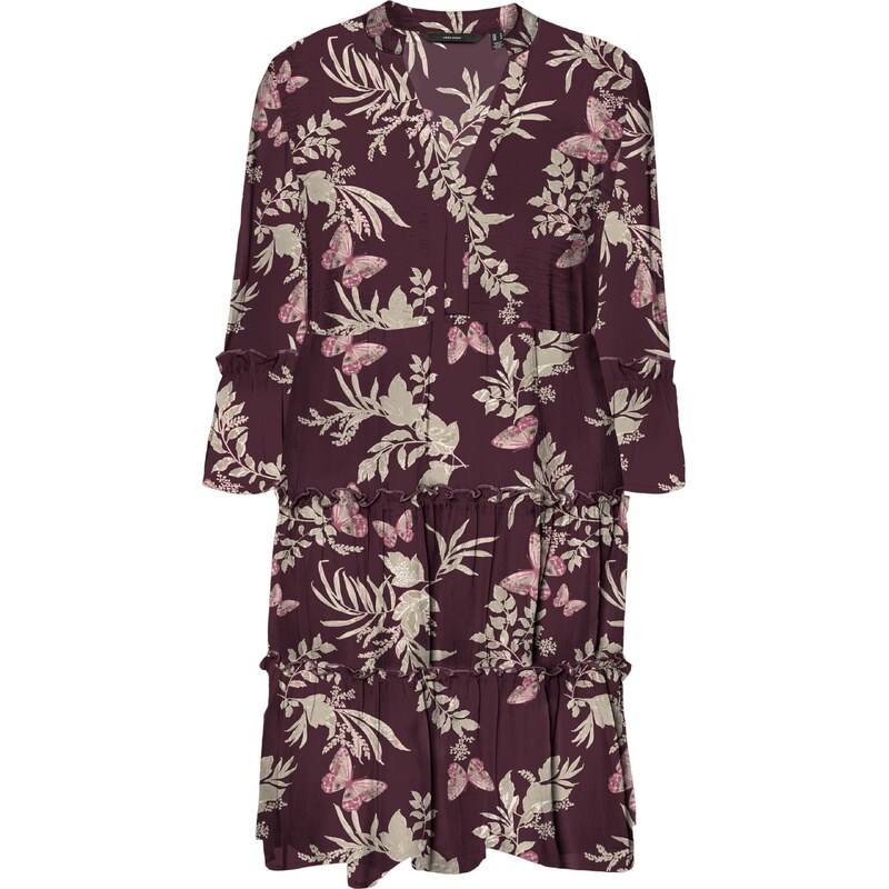 VERO MODA Šaty EASY JOY mátová / pink / vínově červená