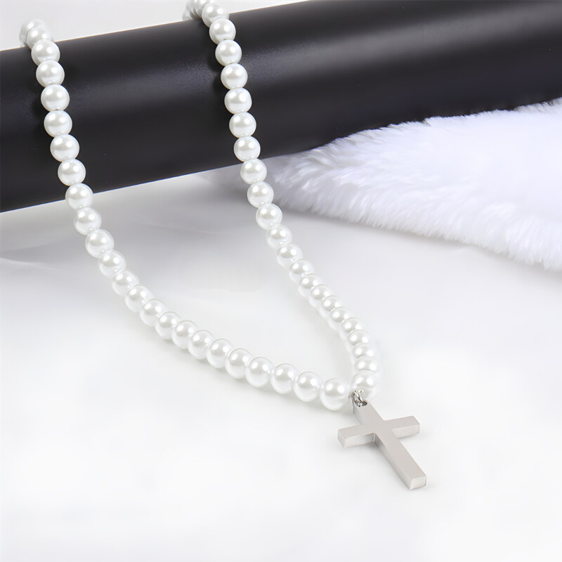 Amparo Miranda Perlový náhrdelník Silver Cross