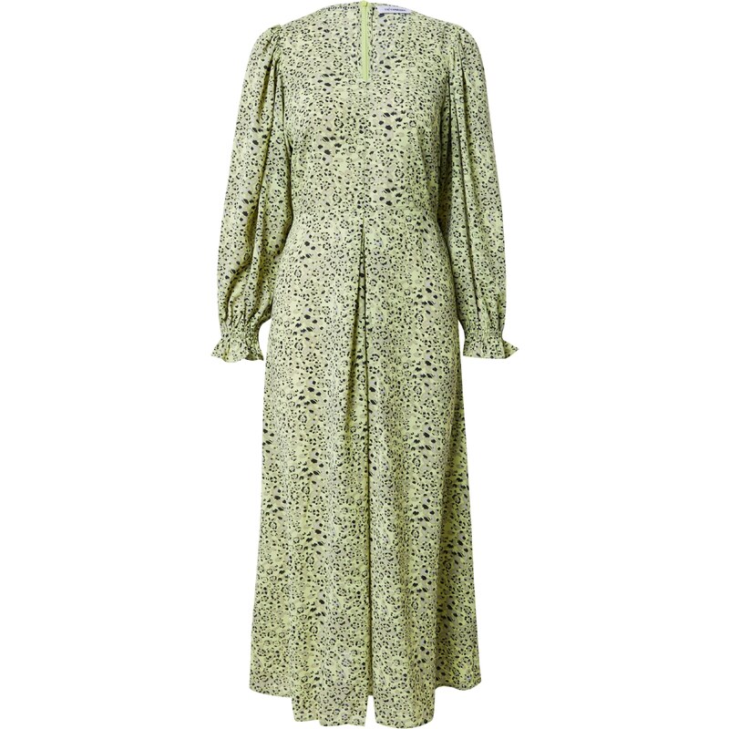 cocouture Šaty Elmira pastelově žlutá / světle šedá / světle