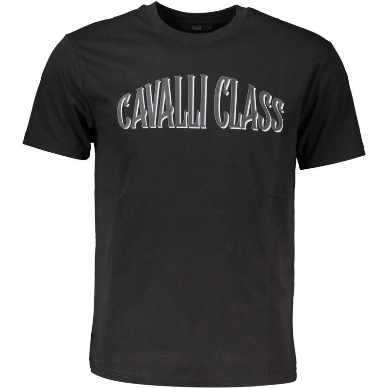 Černé triko CAVALLI CLASS s krátkým rukávem