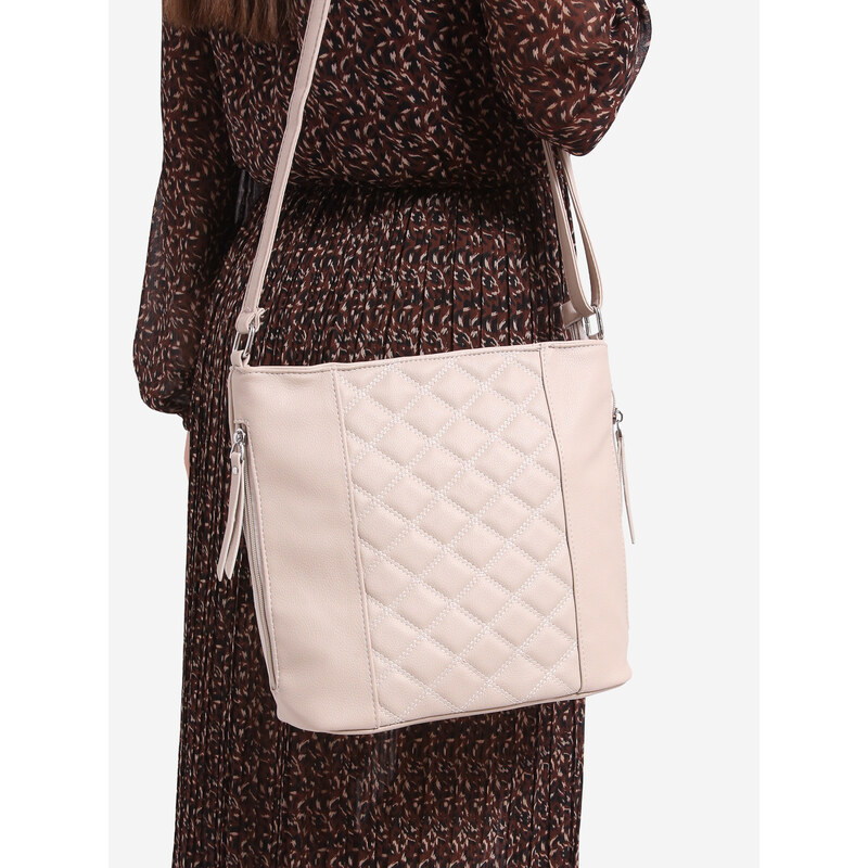 Women's quilted bag light gray Shelvt