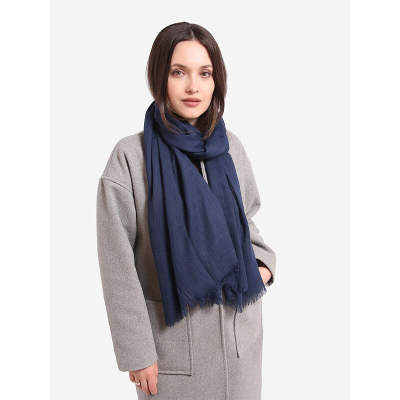 Classic women's scarf navy blue Shelvt