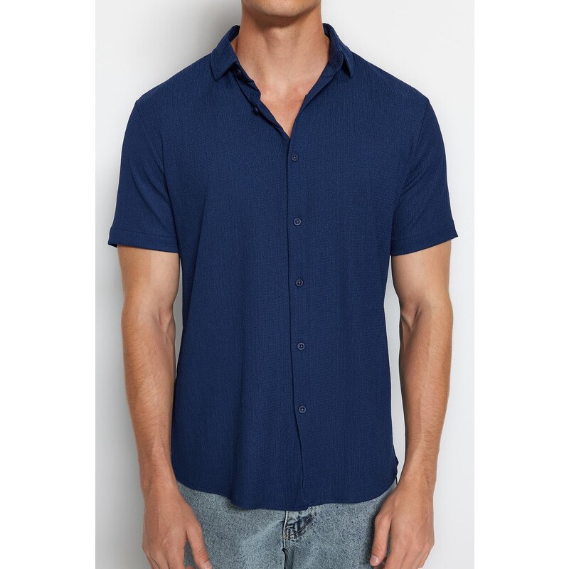 Trendyol Navy Blue Regular Fit Short Sleeve Shirt