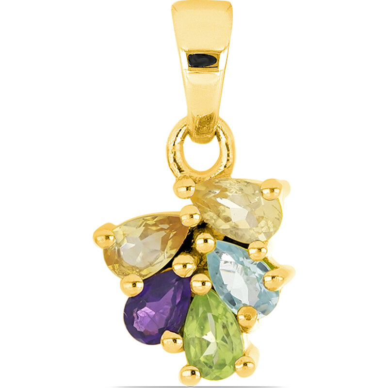 Carlo Romani STŘÍBRNÝ PŘÍVĚSEK OLIVIE - MULTICOLOR (POZLACENÝ)