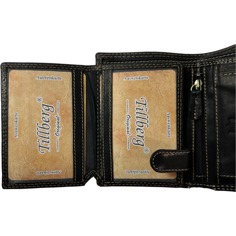 Tillberg Kožená peněženka s motivem rybáře černá 8764