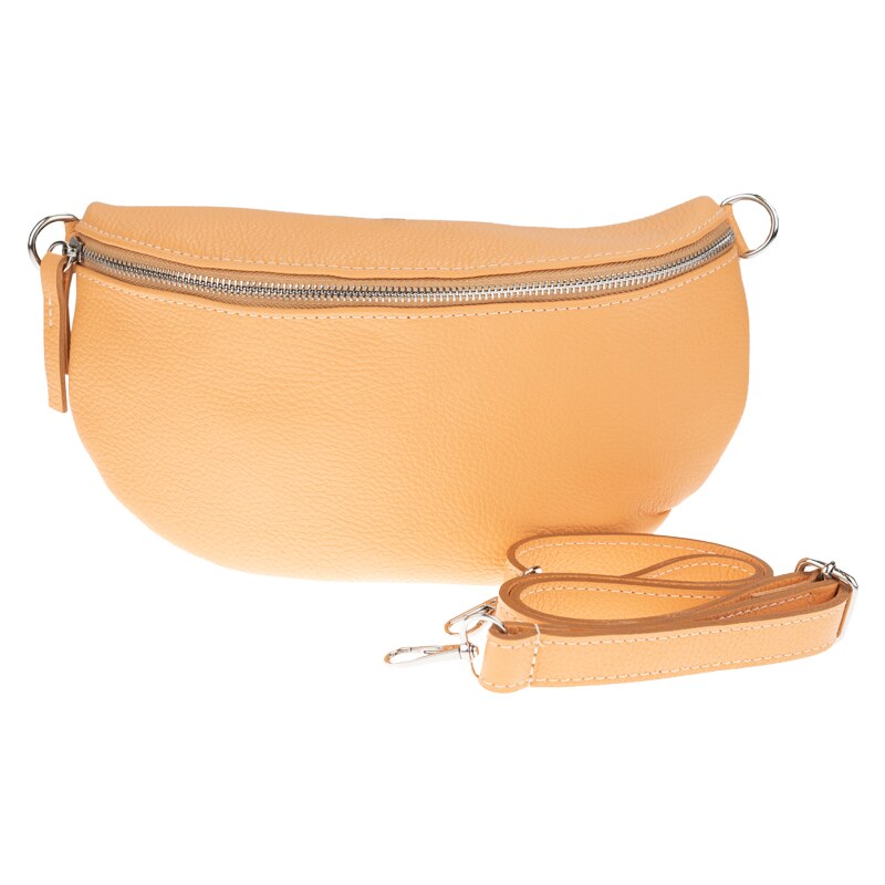 NovaKabelka.cz Kožená kabelka crossbody Reni Grande Arancio oranžová