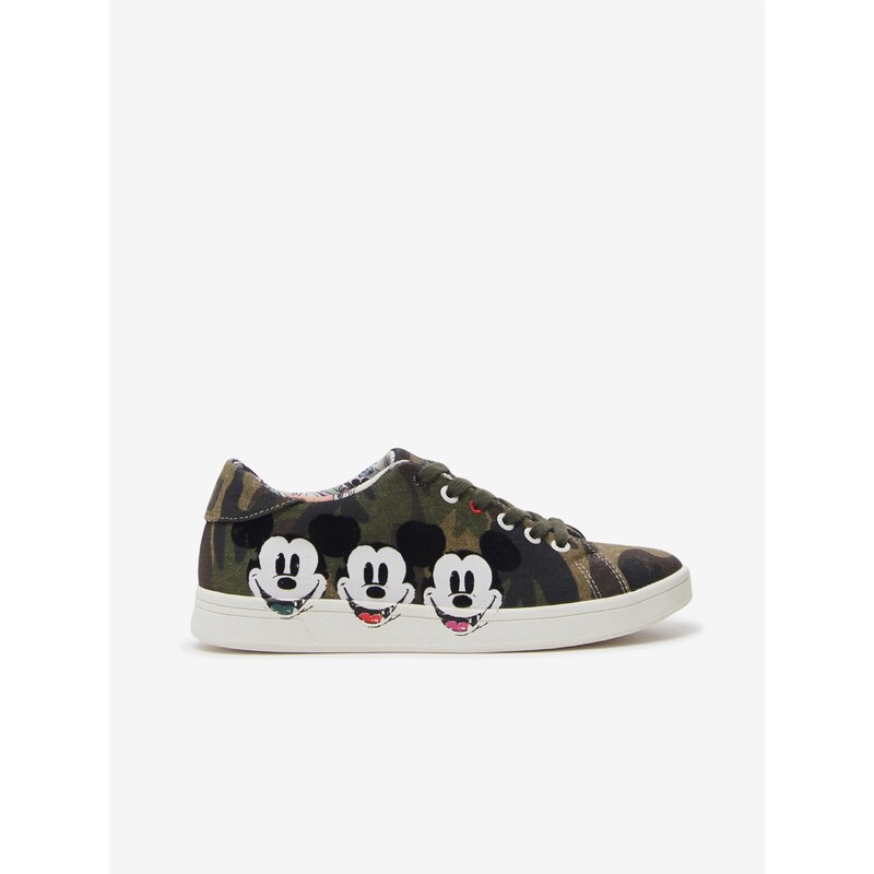 Khaki dámské tenisky Desigual Cosmic Mickey - Dámské