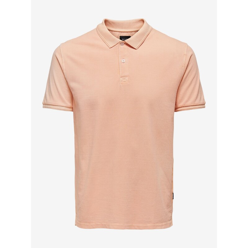 Meruňkové pánské basic polo tričko ONLY & SONS Travis - Pánské