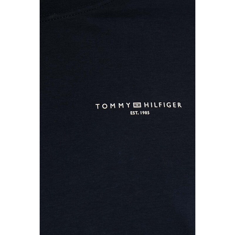 Tričko s dlouhým rukávem Tommy Hilfiger tmavomodrá barva