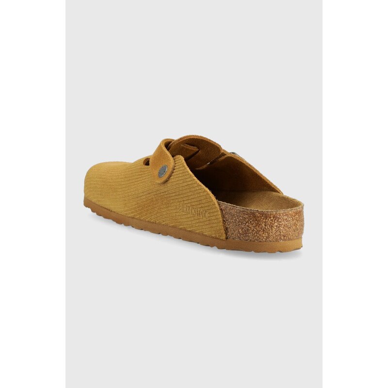 Semišové pantofle Birkenstock Boston Corduroy pánské, hnědá barva, 1025647