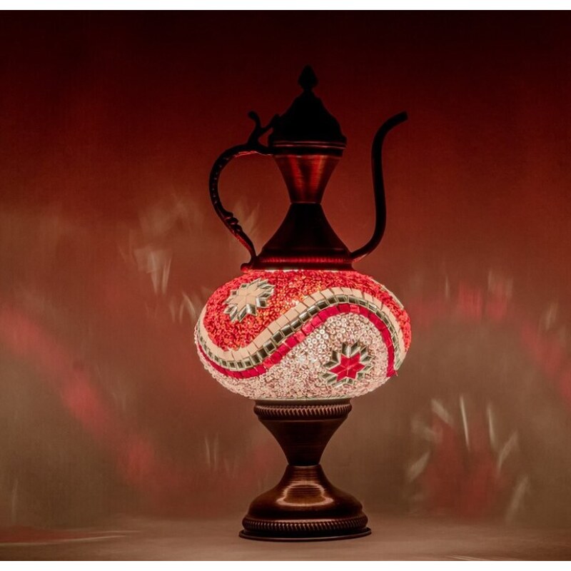 Krásy Orientu Orientální skleněná mozaiková stolní lampa Sadia - Karafa - ø skla 16 cm