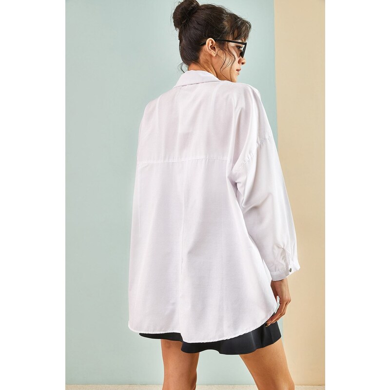 Bianco Lucci Women's Double Pocket Shirt 4613