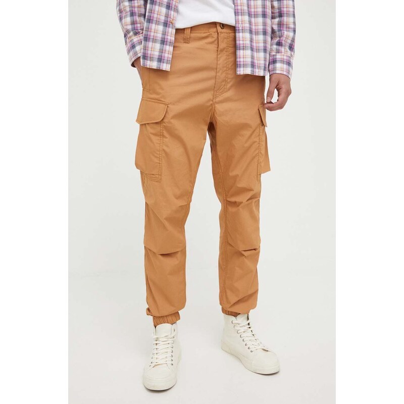 Bavlněné kalhoty G-Star Raw hnědá barva, jednoduché
