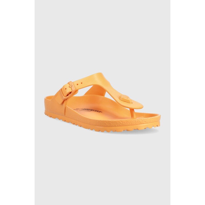 Žabky Birkenstock Gizeh dámské, oranžová barva, na plochém podpatku, 1025599