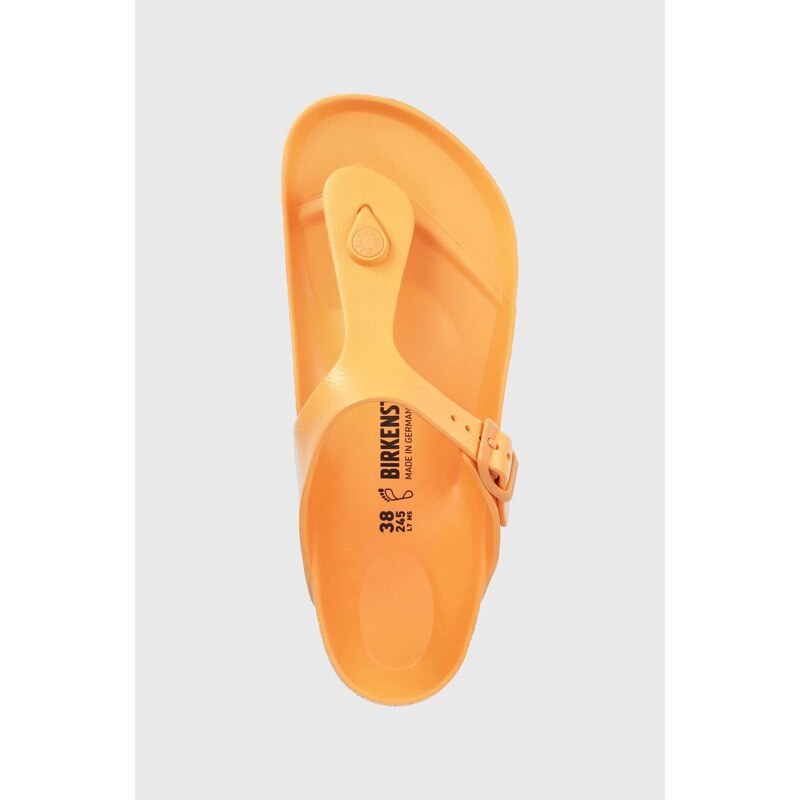 Žabky Birkenstock Gizeh dámské, oranžová barva, na plochém podpatku, 1025599