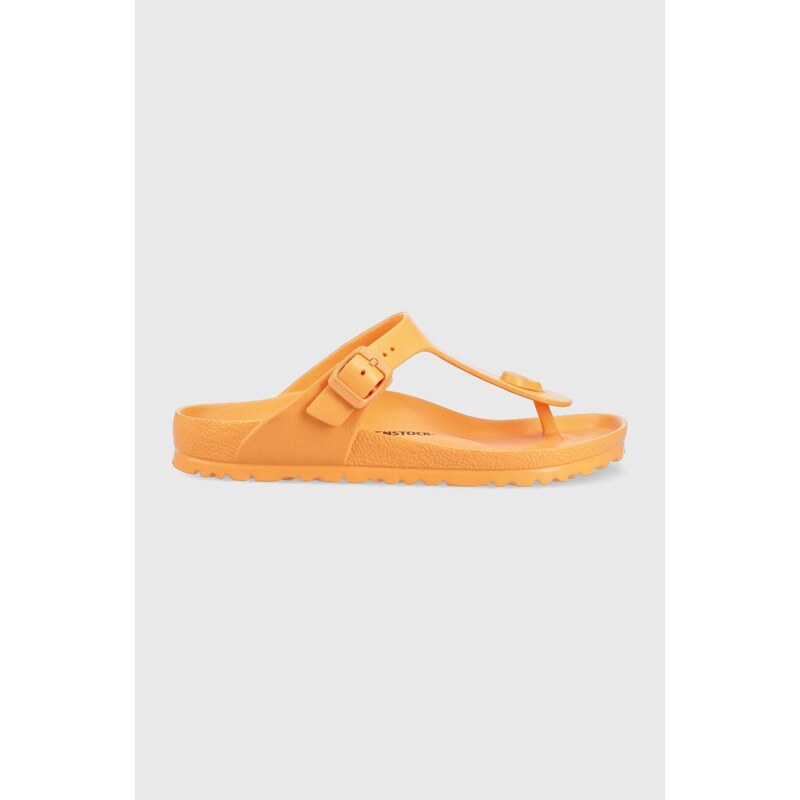 Žabky Birkenstock Gizeh dámské, oranžová barva, na plochém podpatku, 1025599