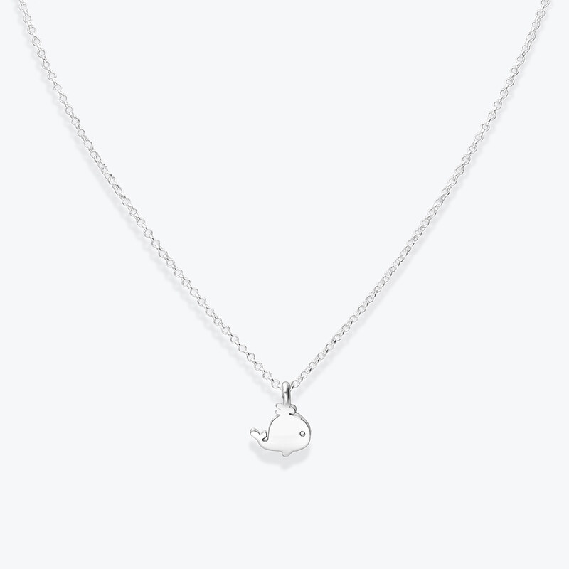 Estemia Stříbrný náhrdelník s přívěskem velryby - Ag925 82514634