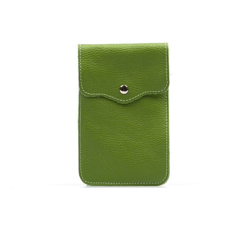Blaire Kožená mini kabelka Jessi na telefon světle zelená