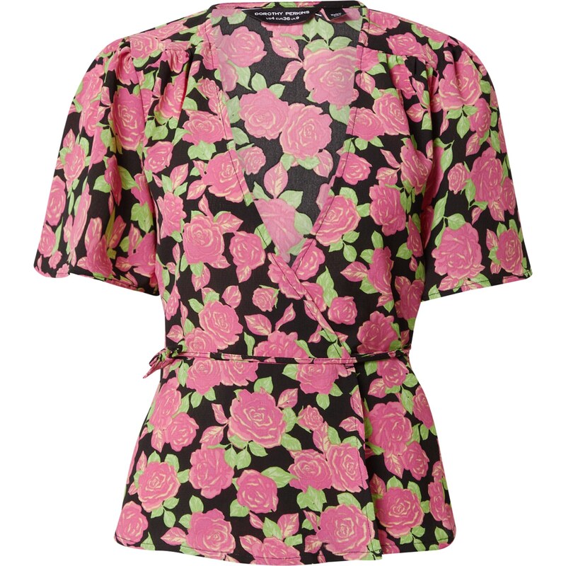 Dorothy Perkins Halenka béžová / světle zelená / růže / černá