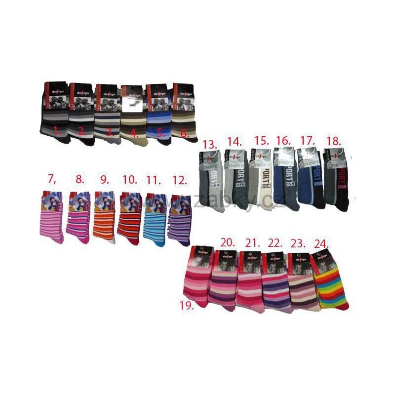 Design Socks Froté dětské ponožky vel.7-8 let