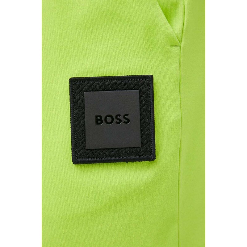 Bavlněné šortky BOSS BOSS GREEN zelená barva