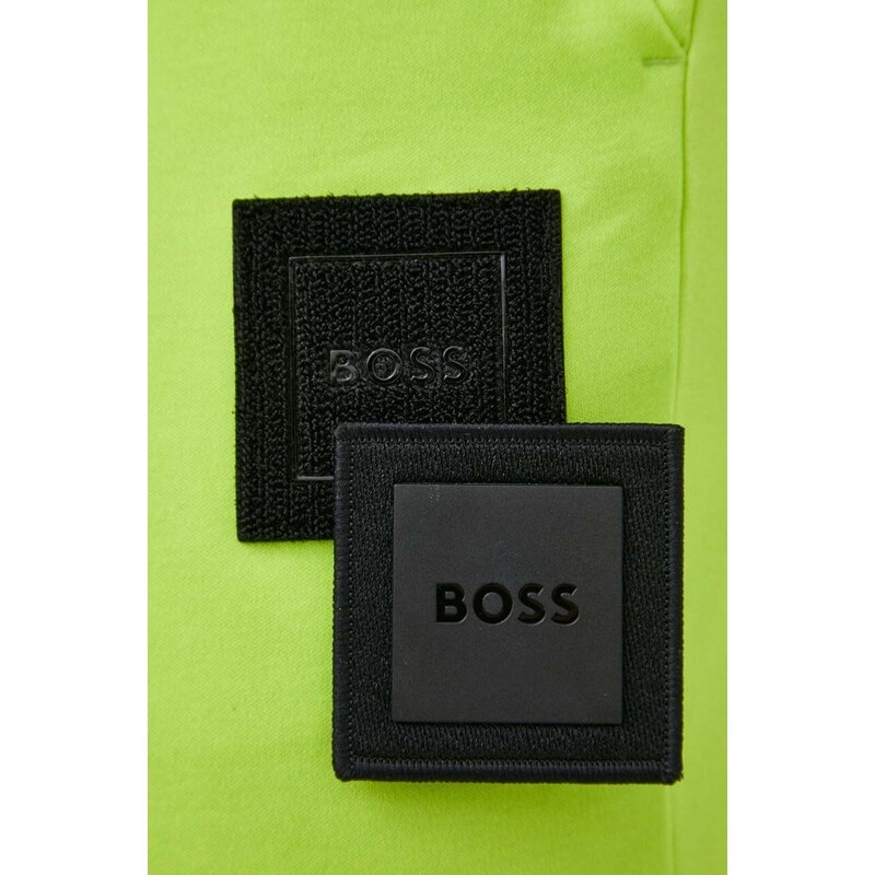 Bavlněné šortky BOSS BOSS GREEN zelená barva